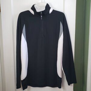EUC Men's Izod Black and white quarter zip large